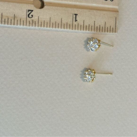 Diamond flower earrings M1000 - Picture 4 of 4